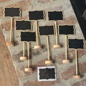 Chalkboard Table Signs for Parties - Black and Tan